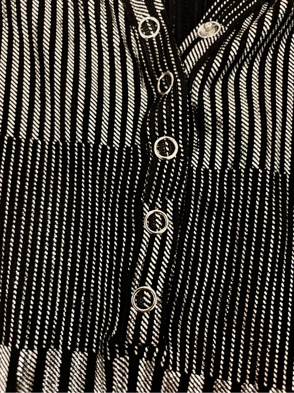 Pilcro Metallic Black Striped Button-Front Top- Anthropologie - Picture 6 of 6